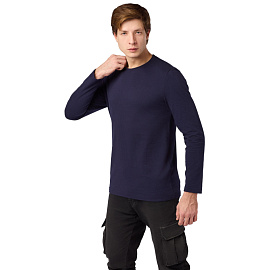 Футболка темно-синяя длинный рукав 100% хлопок (размер M)