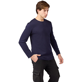 Футболка темно-синяя длинный рукав 100% хлопок (размер M)