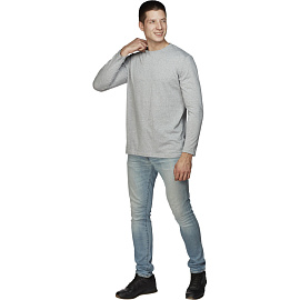 Футболка серая длинный рукав 100% хлопок (размер M)