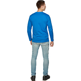 Футболка васильковая длинный рукав 100% хлопок (размер XL)