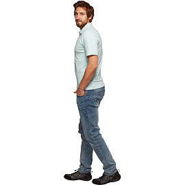 Футболка поло мужская голубая короткий рукав (размер 54)