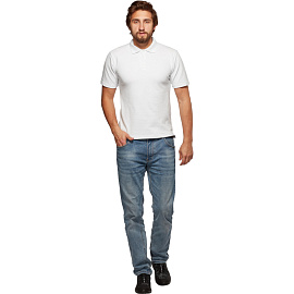 Футболка поло мужская белая короткий рукав (размер 54)