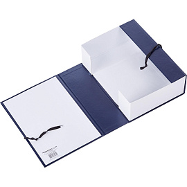 Папка архивная на 2-х завязках Attache А4 100 мм бумвинил до 1000 листов синяя нескладная