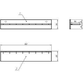Полка навесная Homeoffice (дуб натуральный, 1002х200х184 мм)