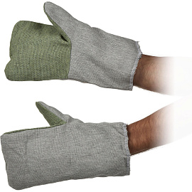 Рукавицы рабочие хб утепленные с брезентовым наладонником огнеупорная пропитка (плотность 220 г/кв.м, 5 пар в упаковке)