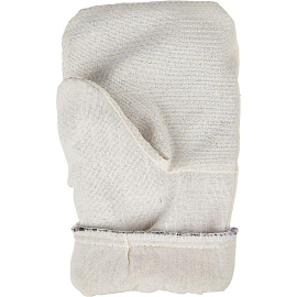 Рукавицы рабочие хб утепленные с ПВХ наладонником белые (плотность 220 г/кв.м, 5 пар в упаковке)