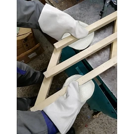 Рукавицы рабочие хб утепленные с ПВХ наладонником белые (плотность 220 г/кв.м, 5 пар в упаковке)