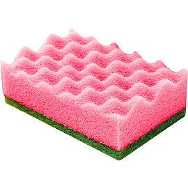 Губка для посуды Qualita Bubble Effect поролон 10x6.6 см с абразивным слоем (5 штук в упаковке)