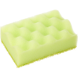 Губка для посуды Qualita Bubble Effect поролон 10x6.6 см с абразивным слоем (5 штук в упаковке)