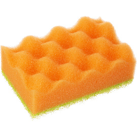 Губка для посуды Qualita Bubble Effect поролон 10x6.6 см с абразивным слоем (5 штук в упаковке)