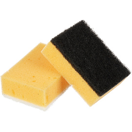 Губка для посуды Qualita поролон 10x6.9 см с абразивным слоем (5 штук в упаковке)