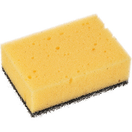 Губка для посуды Qualita поролон 10x6.9 см с абразивным слоем (5 штук в упаковке)