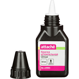 Краска штемпельная Attache черная на водной основе 50 мл
