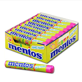 Жевательное драже MENTOS (Ментос) "Кислый", 37,5 г