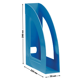 Лоток для бумаг вертикальный СТАММ "Респект", голубой