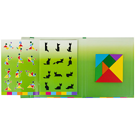 Головоломка развивающая деревянная "Танграм", на магнитах, с примерами, BRAUBERG KIDS, 665260