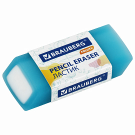 Ластики полупрозрачные BRAUBERG FRUITY НАБОР 4 штуки, размер ластика 54х23х10 мм, упаковка блистер, 271343