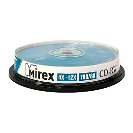 Диск CD-RW Mirex 700 МБ 4x slim box UL121002A8L (10 штук в упаковке)