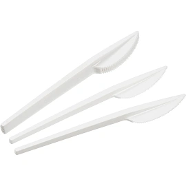 Нож одноразовый Комус Эконом белый 165 мм 100 штук в упаковке