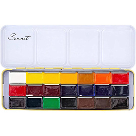 Краски акварельные Сонет набор 21 цвет по 2.5 мл в кюветах фото Краски акварельные Сонет набор 21 цвет по 2.5 мл в кюветах