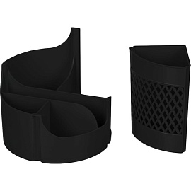 Набор канцелярский Attache Оптима пластиковый 14 предметов черный вращающийся