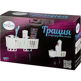 Полка для ванной Грация прямая белая EK-513