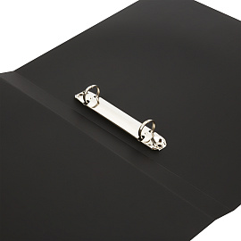 Папка на 2 кольцах СТАММ А4, 25мм, 500мкм, пластик, черная фото Папка на 2 кольцах СТАММ А4, 25мм, 500мкм, пластик, черная