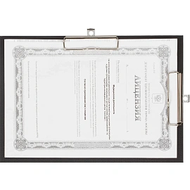 Папка-планшет с 2 зажимами Attache A4 черная горизонтальная/вертикальная