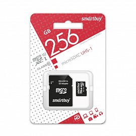 Карта памяти 256 ГБ microSDXC SmartBuy Class 10 UHS-I (SB256GBSDCL10-01)