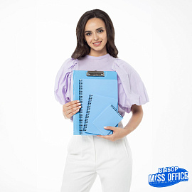 Папка-планшет с зажимом Attache Bright colours A4 голубая с крышкой