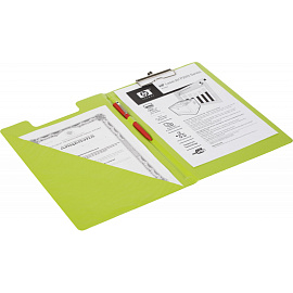Папка-планшет с зажимом Attache Bright colours A4 салатовая с крышкой
