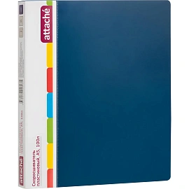 Скоросшиватель пластиковый Attache A5 до 100 листов синий (толщина обложки 0.7 мм)