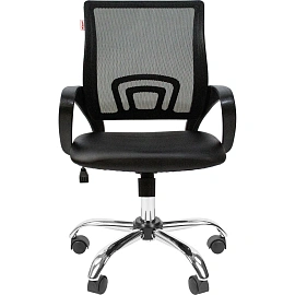 Кресло офисное Easy Chair 304 хром черное (искусственная кожа/сетка, металл)