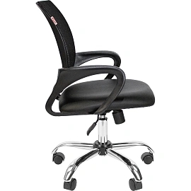 Кресло офисное Easy Chair 304 хром черное (искусственная кожа/сетка, металл)