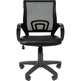 Кресло офисное Комус Мебель 304 чёрное (искусственная кожа/сетка, пластик)