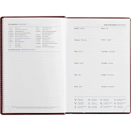 Ежедневник недатированный Attache Agenda искусственная кожа А5 176 листов бордовый