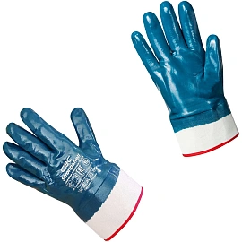 Перчатки рабочие защитные СВС Strongshell хлопковые с нитрильным покрытием синие (размер 10 (XL))