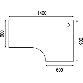 Стол эргономичный Эко правый (бук бавария, 1400х900х740 мм) фото Стол эргономичный Эко правый (бук бавария, 1400х900х740 мм)