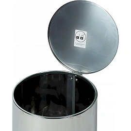 Ведро мусорное Титан 50 л нержавеющая сталь с педалью с крышкой серебристое (71x30x30 см)