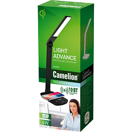 Светильник настольный с беспроводной зарядкой Camelion KD-825 C02 черный