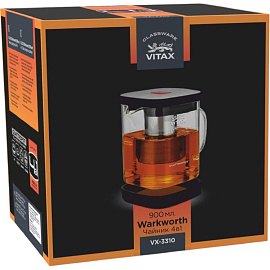 Чайник заварочный с фильтром стеклянный Vitax Warkworth VX-3310 900 мл