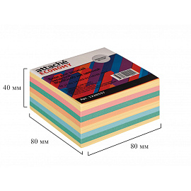 Блок для записей Attache 80x80x40 мм разноцветный (плотность 65 г/кв.м)