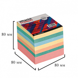 Блок для записей Attache Economy 80x80x80 мм разноцветный (плотность 65 г/кв.м)