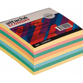 Блок для записей Attache Economy 80x80x40 мм разноцветный проклеенный (плотность 65 г/кв.м)