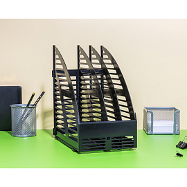 Лоток вертикальный для бумаг 160 мм Выбор есть (Attache Economy) пластиковый чёрный