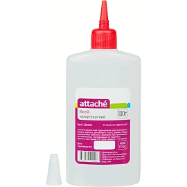 Клей канцелярский жидкий Attache 100 мл прозрачный пластиковый аппликатор