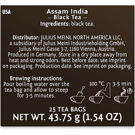 Чай черный Julius Meinl Assam India 25 пакетиков