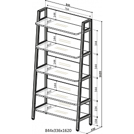 Стеллаж Homeoffice (дуб натуральный, 844x335x1620 мм)