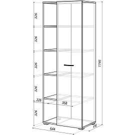 Шкаф полузакрытый Homeoffice (дуб натуральный, 644x416x1746 мм)