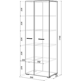 Шкаф закрытый Homeoffice (дуб натуральный, 644x416x1746 мм)